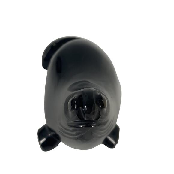 Vintage seal black onyx statue - Picture 2 of 8